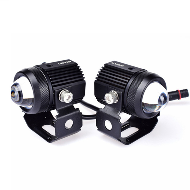 Dual Color LED Motorcycle Headlamp High And Low Beam Integrated Auxiliary Spotlight