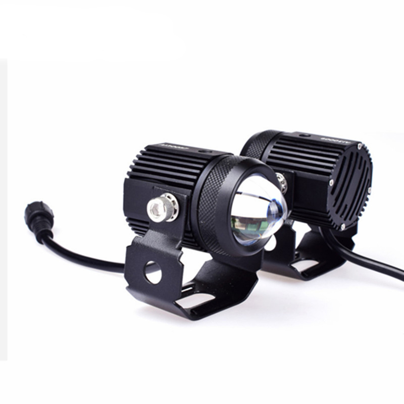 Dual Color LED Motorcycle Headlamp High And Low Beam Integrated Auxiliary Spotlight